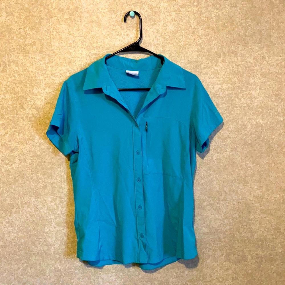 Blue and White Columbia Vented Women’s T-Shirts